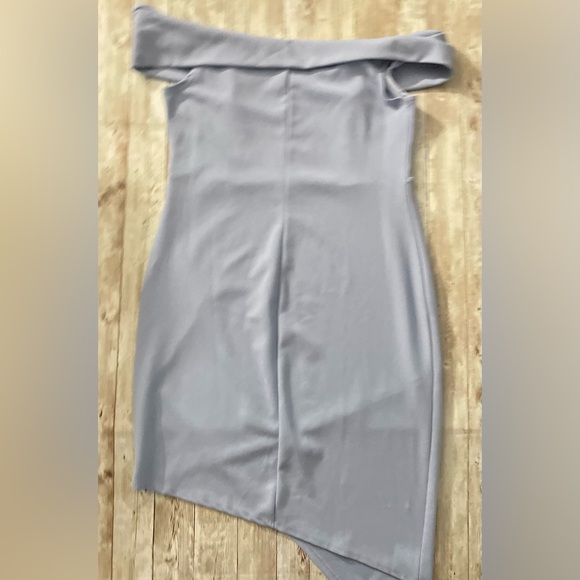 Charlotte Russe Young Women's Off Shoulder Asymmetric Mini Dress Light Blue L - Picture 8 of 10